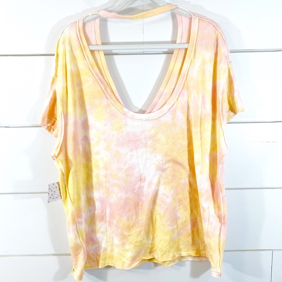 NWT Free People All Mine Orange Tie Dye SS T-Shirt - Picture 6 of 10